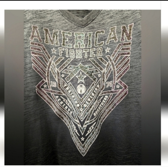 American Fighter Women's Size Small Color Gray/Multi Logo Distressed NWOT - Picture 2 of 5